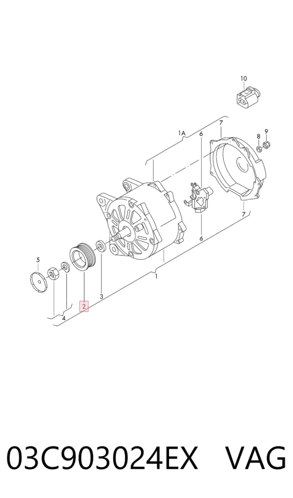 Alternator 03C903024EX VAG