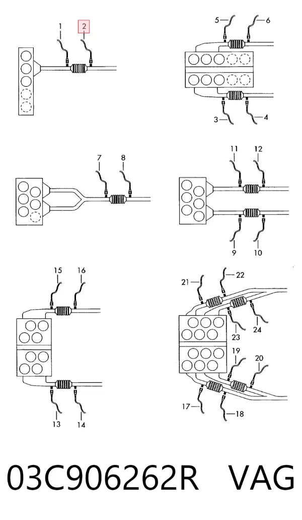 Sonda lambda czujnik tlenu po katalizatorze 03C906262R VAG