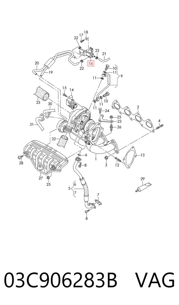 Przetwornik ciśnienia (solenoid) doładowania 03C906283B VAG