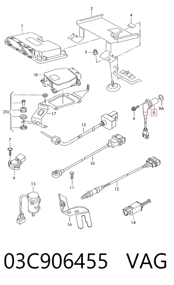 Zawór elektromagnetyczny faz rozrządu 03C906455 VAG