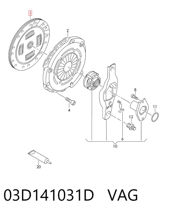 Tarcza sprzęgła 03D141031D VAG