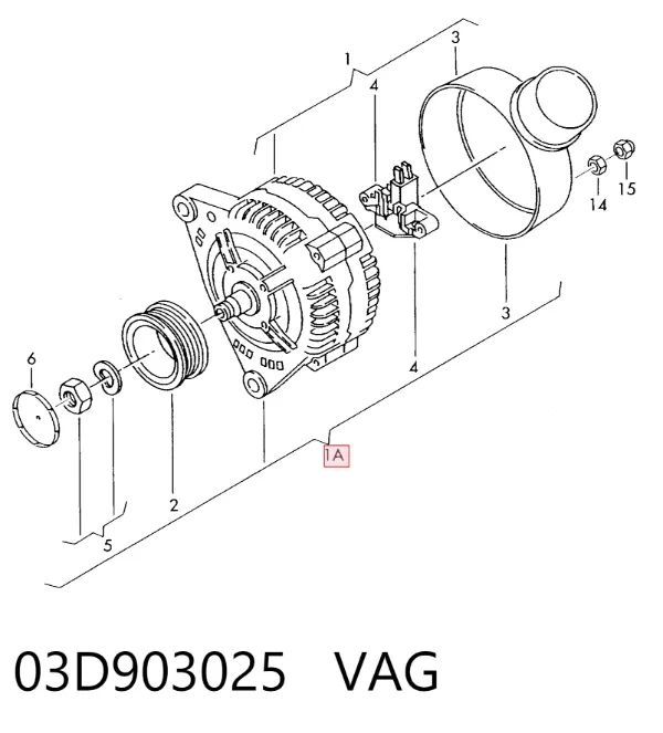 Alternator 03D903025 VAG