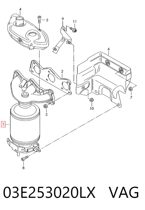 Konwerter-katalizator 03E253020LX VAG