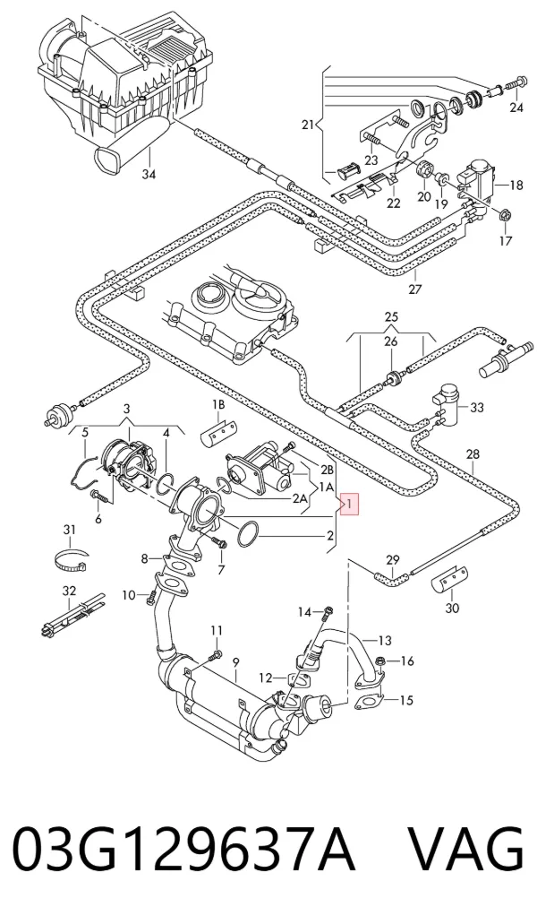 Zawór recyrkulacji spalin EGR 03G129637A VAG