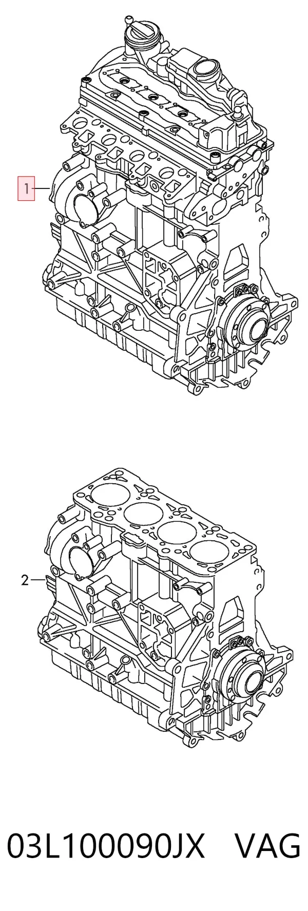 Silnik w komplecie 03L100090JX VAG