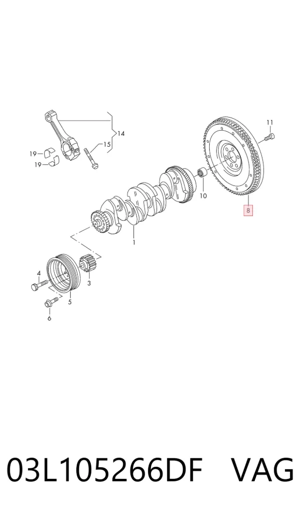 Koło zamachowe silnika 03L105266DF VAG