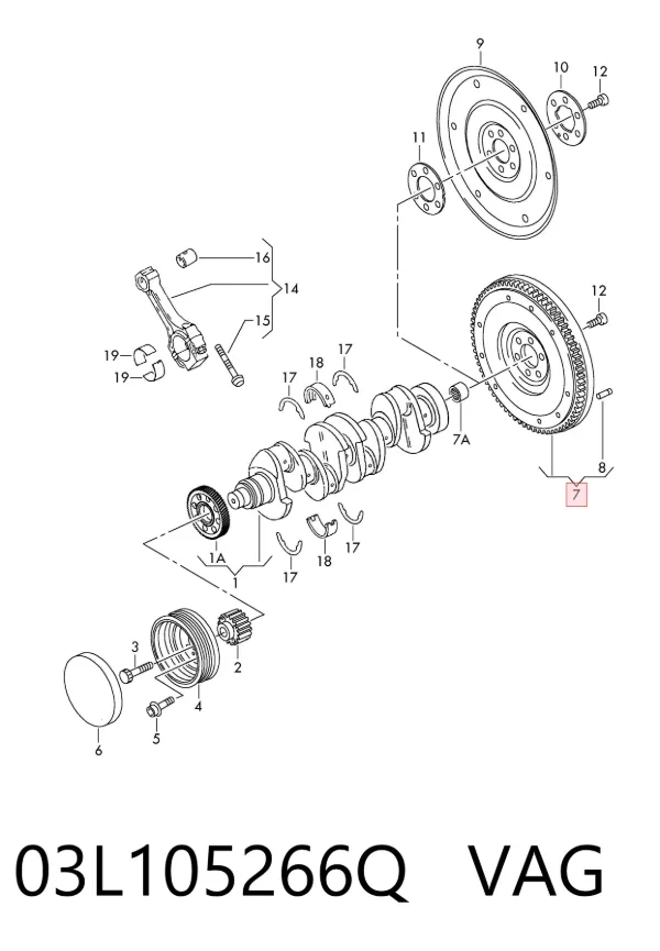 Koło zamachowe silnika 03L105266Q VAG