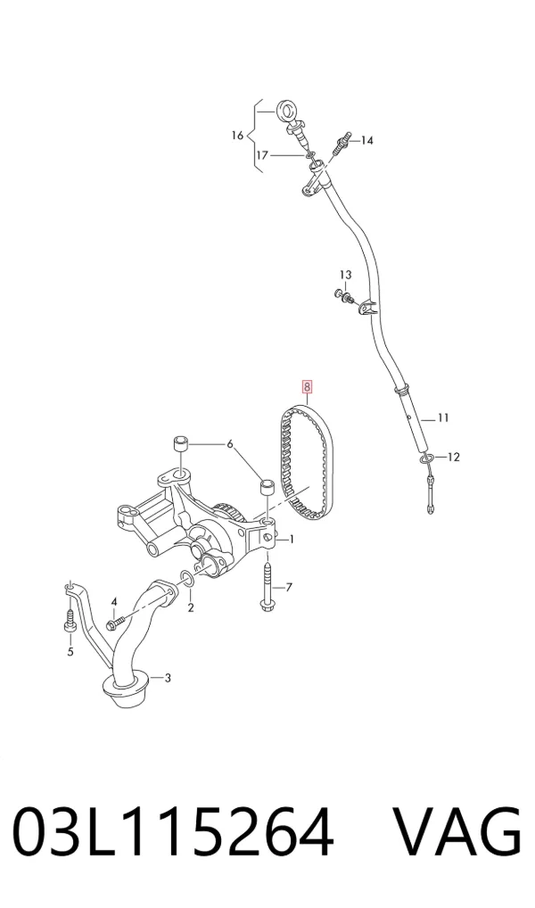 Pasek pompy olejowej 03L115264 VAG