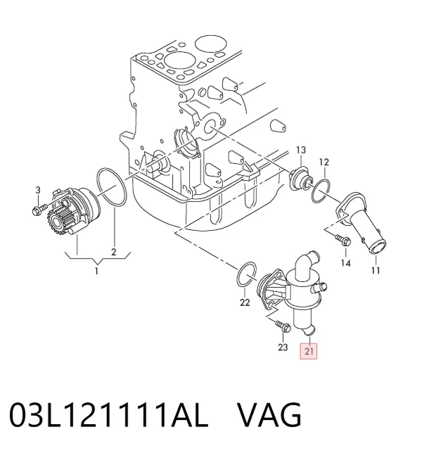 Obudowa termostatu 03L121111AL VAG