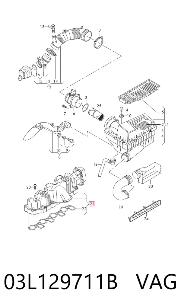 Kolektor ssący 03L129711B VAG