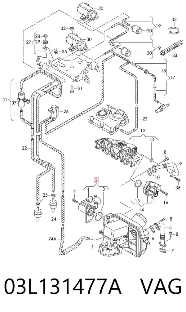 Zawór recyrkulacji spalin EGR 03L131477A VAG