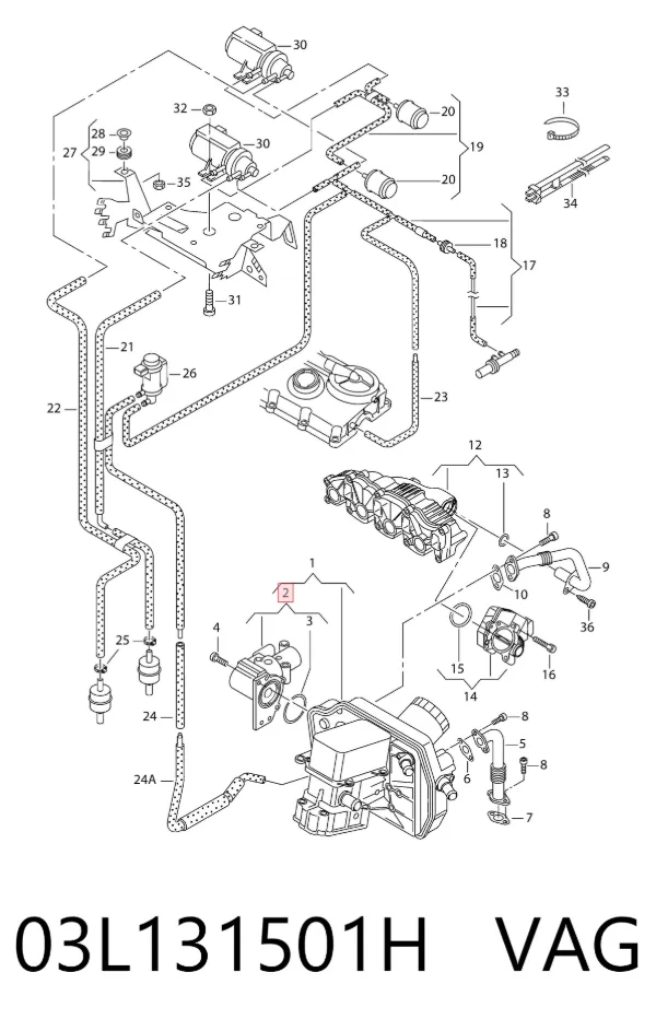 Zawór recyrkulacji spalin EGR 03L131501H VAG