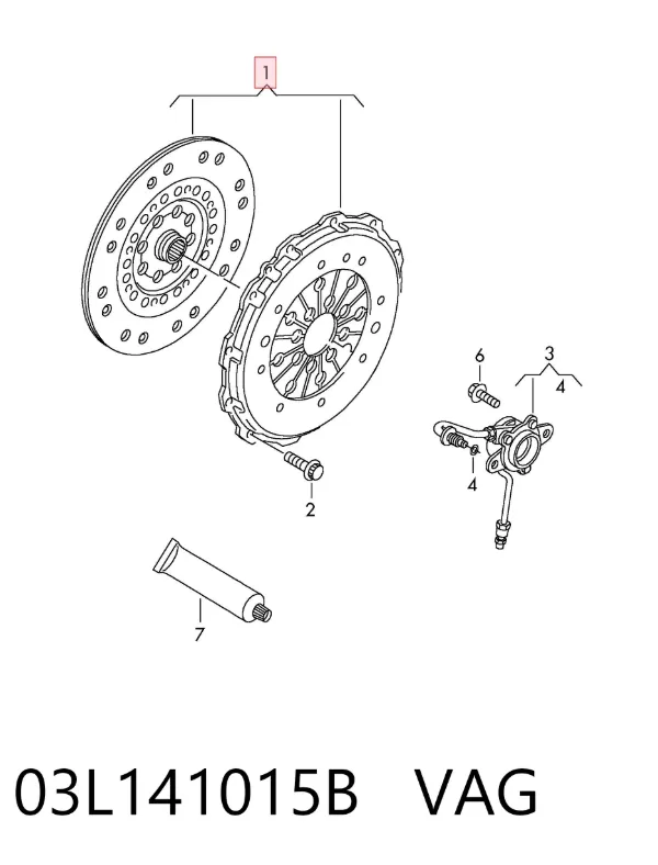 Zestaw sprzęgła (3 części) 03L141015B VAG