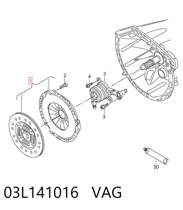 Zestaw sprzęgła (3 części) 03L141016 VAG