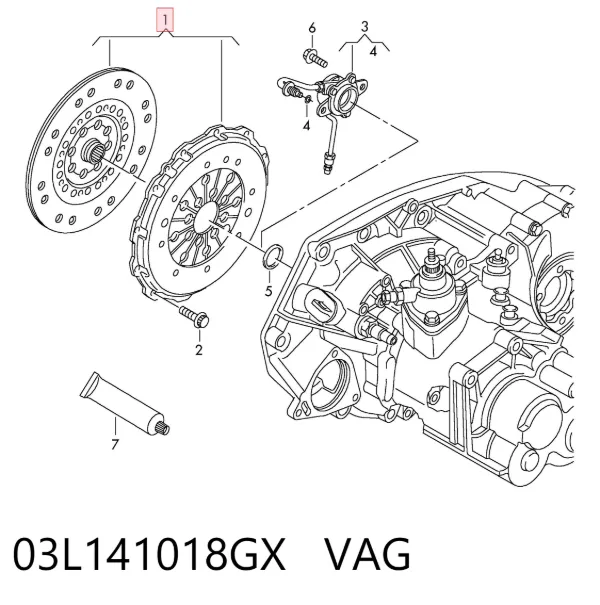 Zestaw sprzęgła (3 części) 03L141018GX VAG