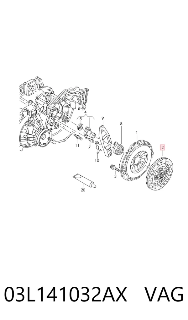 Tarcza sprzęgła 03L141032AX VAG