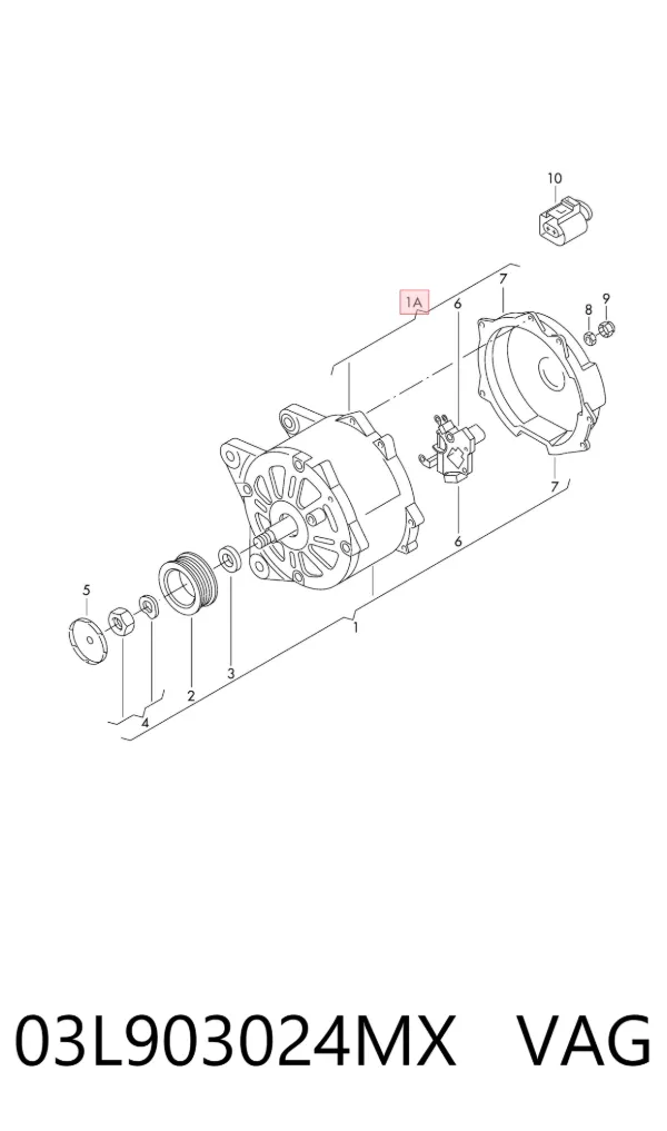 Alternator 03L903024MX VAG