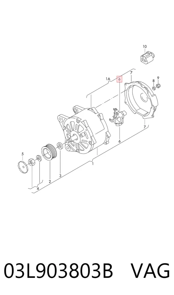 Regulator alternatora (przekaźnik ładowania) 03L903803B VAG
