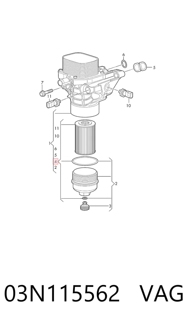 Filtr oleju 03N115562 VAG