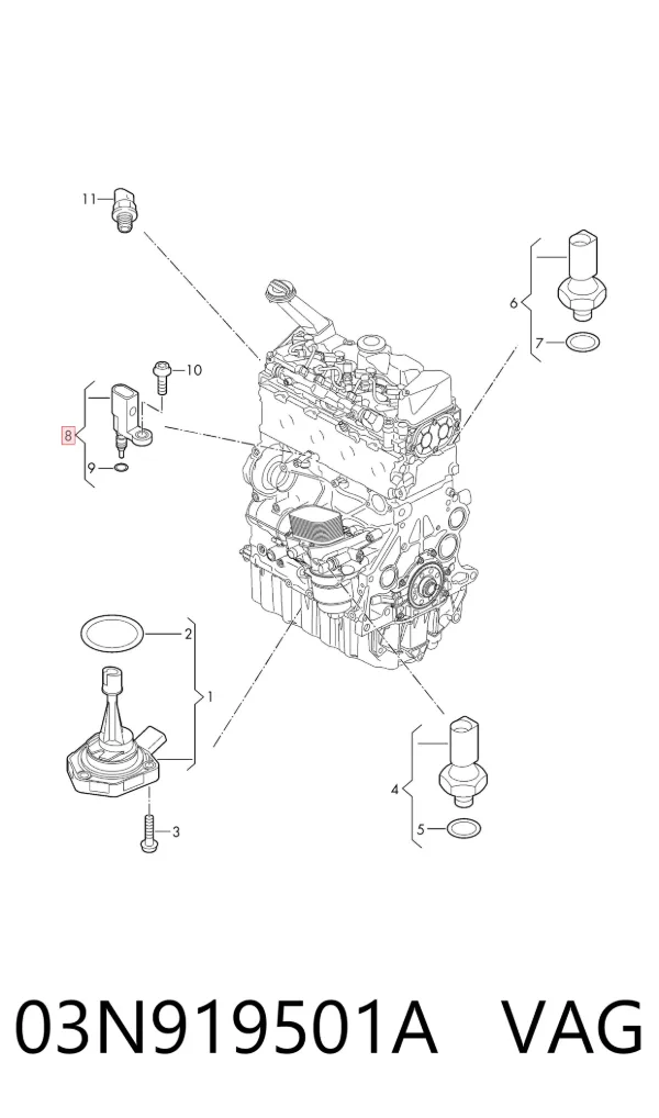 Czujnik temperatury płynu chłodzącego 03N919501A VAG