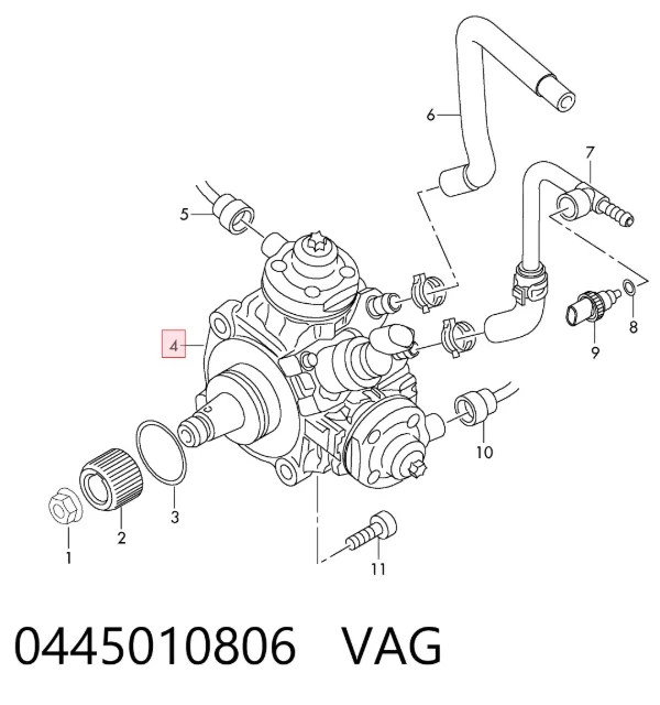 Pompa wtryskowa wysokiego ciśnienia 0445010806 VAG
