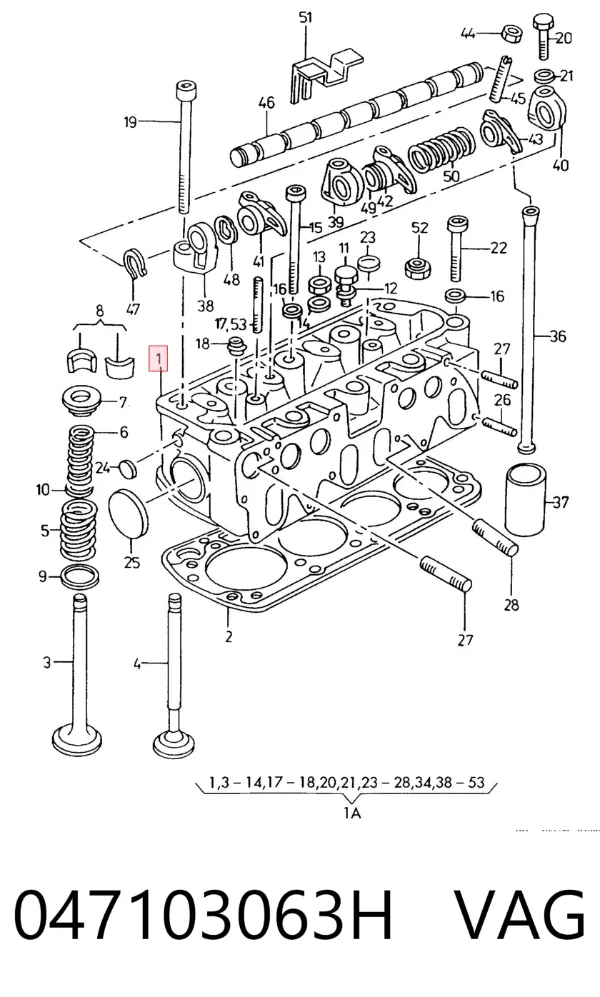 Głowica cylindrów 047103063H VAG