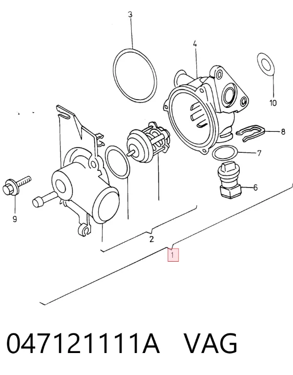 Obudowa termostatu 047121111A VAG