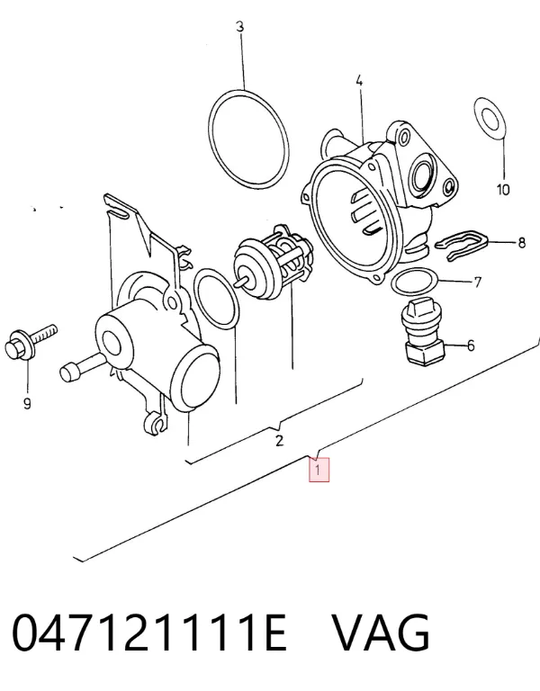 Obudowa termostatu 047121111E VAG