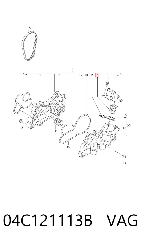 Termostat 04C121113B VAG