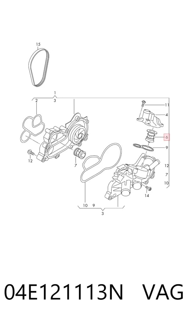 Termostat 04E121113N VAG