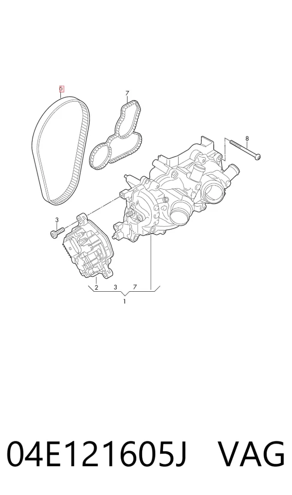 Pas napędowy mechanizmów 04E121605J VAG