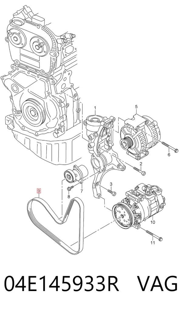 Pas napędowy mechanizmów 04E145933R VAG