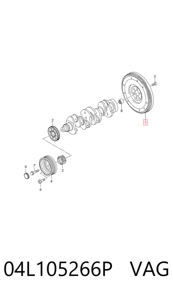 Koło zamachowe silnika 04L105266P VAG