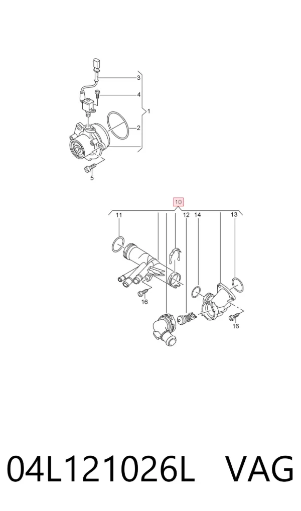 Obudowa termostatu 04L121026L VAG