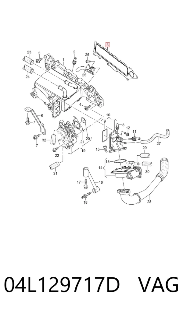 Uszczelka kolektora ssącego 04L129717D VAG