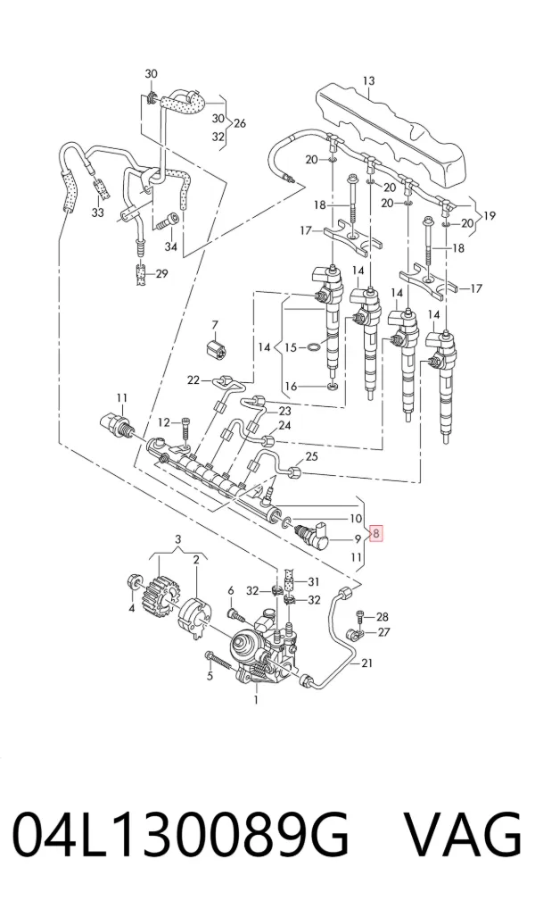 Rozdzielacz paliwa 04L130089G VAG