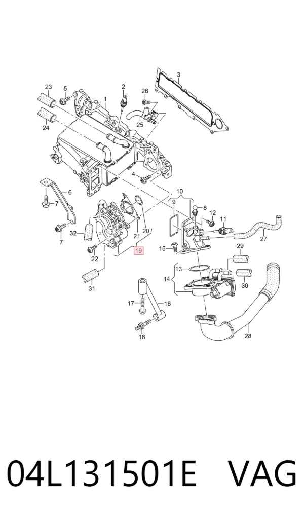 Zawór recyrkulacji spalin EGR 04L131501E VAG
