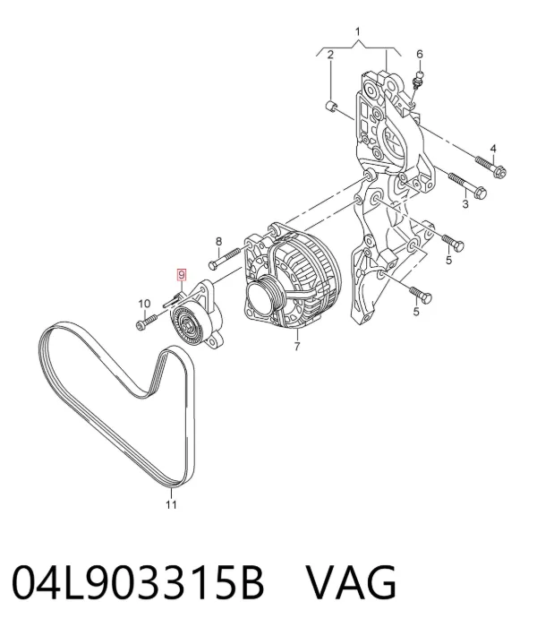 Napinacz paska napędowego 04L903315B VAG