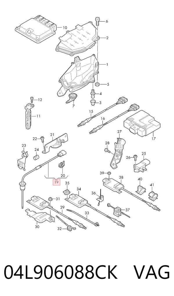Czujnik temperatury spalin, przed turbiną 04L906088CK VAG