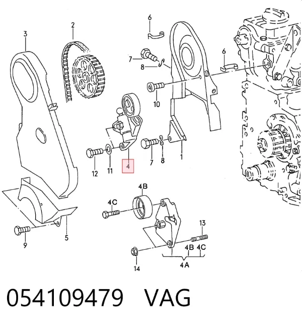 Rolka napinacza paska rozrządu 054109479 VAG
