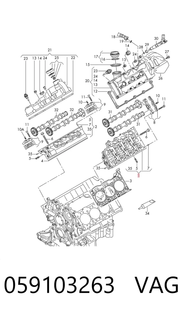 Głowica cylindrów Audi Q7 4LB