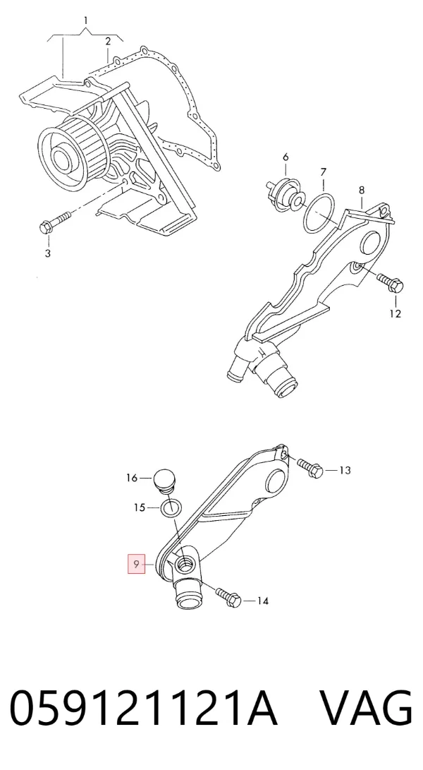 Obudowa termostatu Audi A4 B5