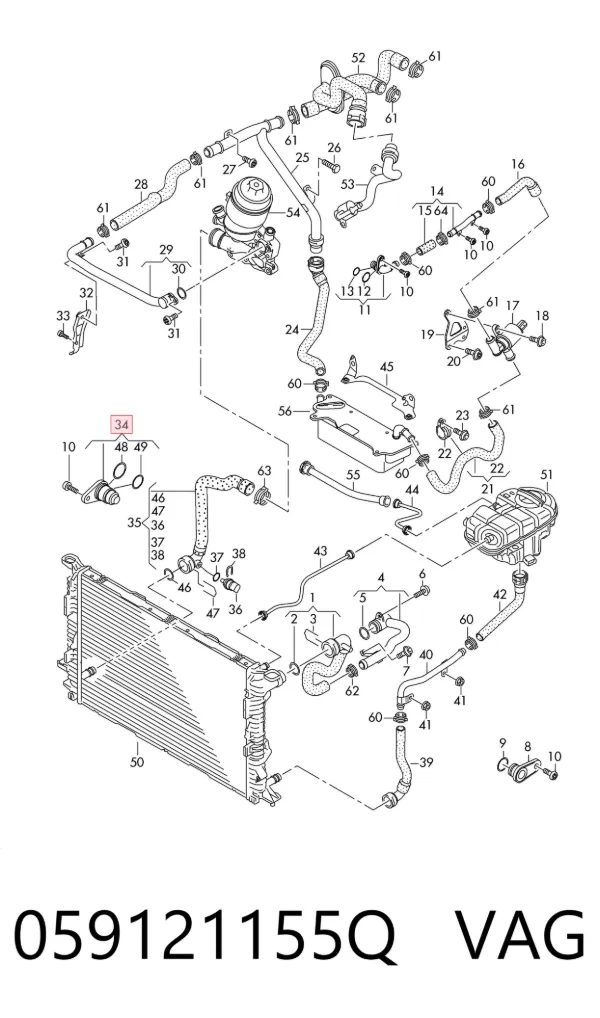 Zaślepka głowicy cylindrów/bloku cylindrów 059121155Q VAG