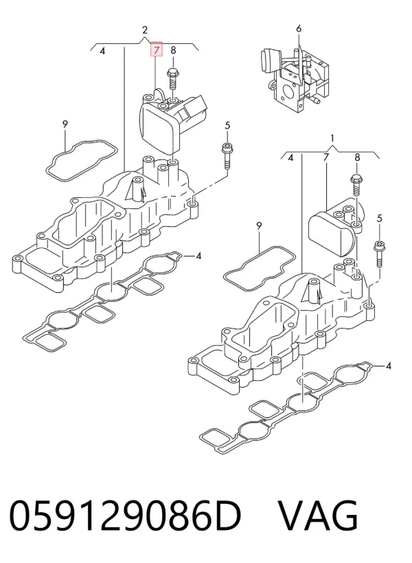 Regulator przepustnicy 059129086D VAG