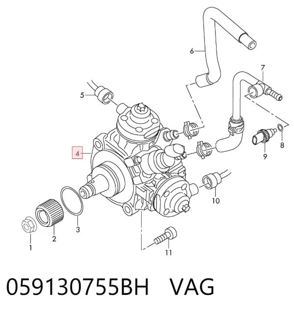 Pompa wtryskowa wysokiego ciśnienia 059130755BH VAG