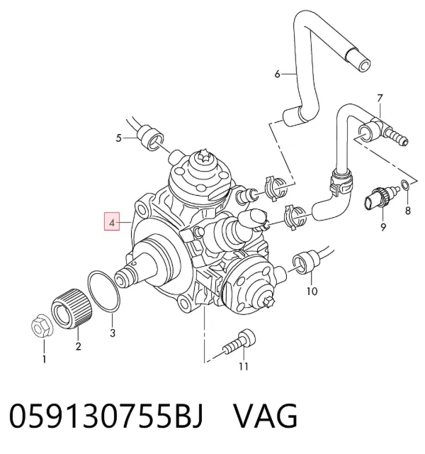 Pompa wtryskowa wysokiego ciśnienia 059130755BJ VAG