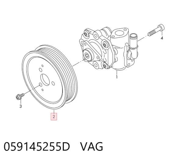 Koło pasowe pompy wspomagania hydraulicznego 059145255D VAG