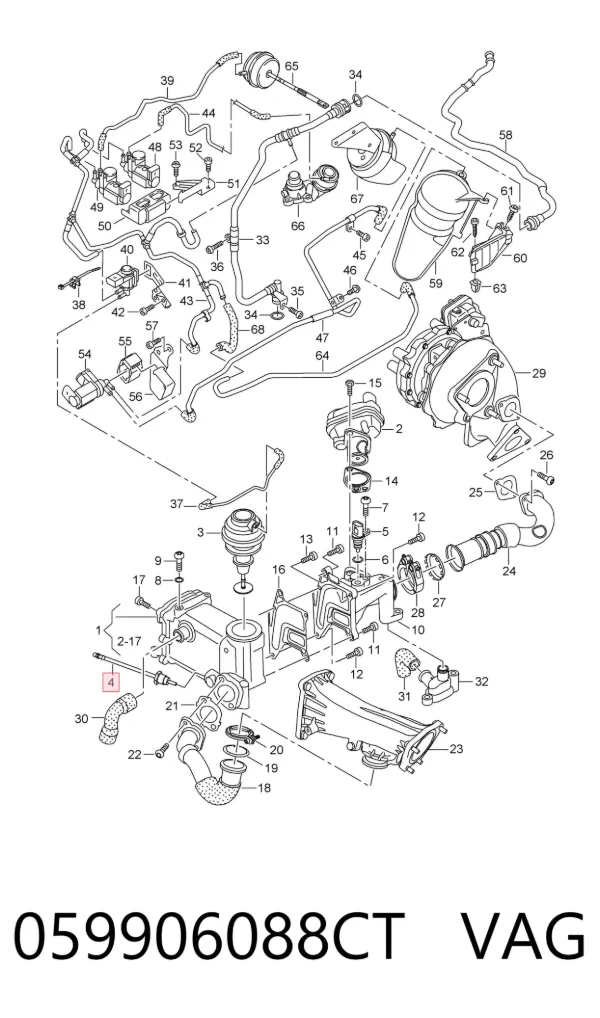 Czujnik temperatury spalin, zaworu EGR 059906088CT VAG
