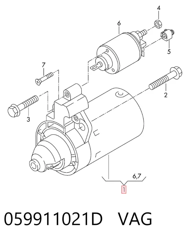 Rozrusznik 059911021D VAG