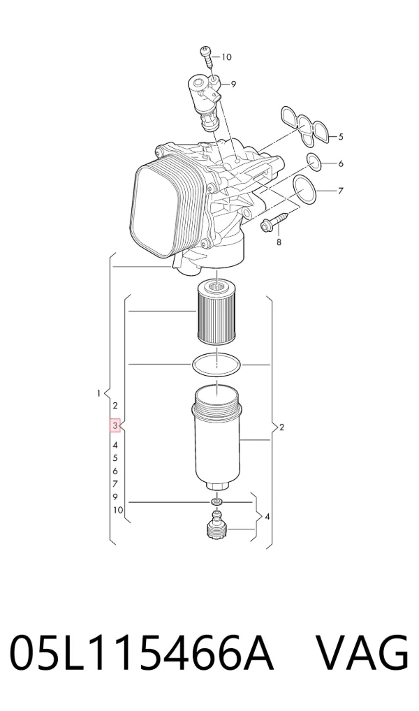 Filtr oleju 05L115466A VAG